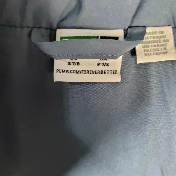 Puma Vest Grey Blue Puffer Vest Full Zip Youth Sm 7/8 - Picture 5 of 8